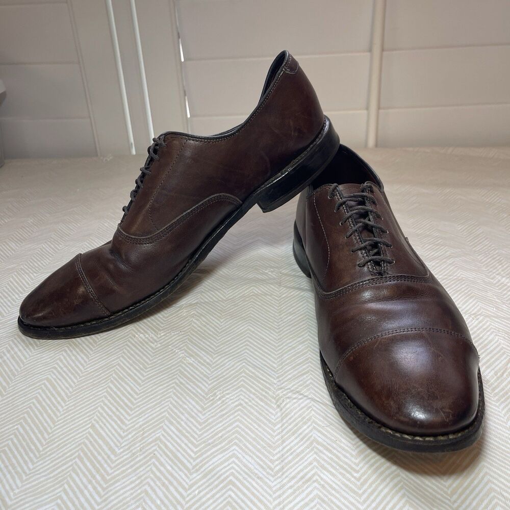 Allen Edmonds Park Avenue Cap-toe Oxford Dress Leather Shoes Men 9.5 Brown